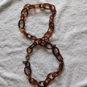 Faux Tortoise Shell link necklace